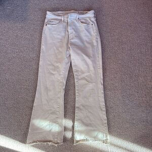 AG Adriano Goldschmied Farrah Boot Crop Sz 29 Cream-colored
